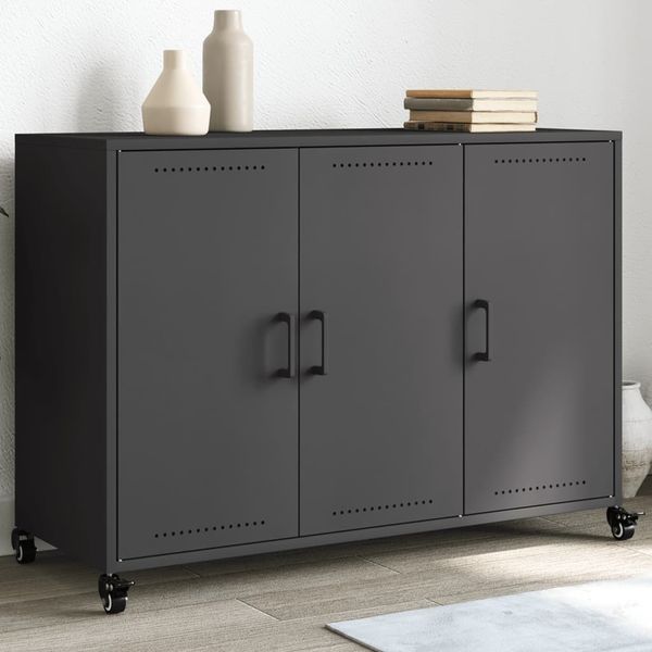 vidaXL Sideboard Schwarz 100,5x39x72 cm Stahl 846680