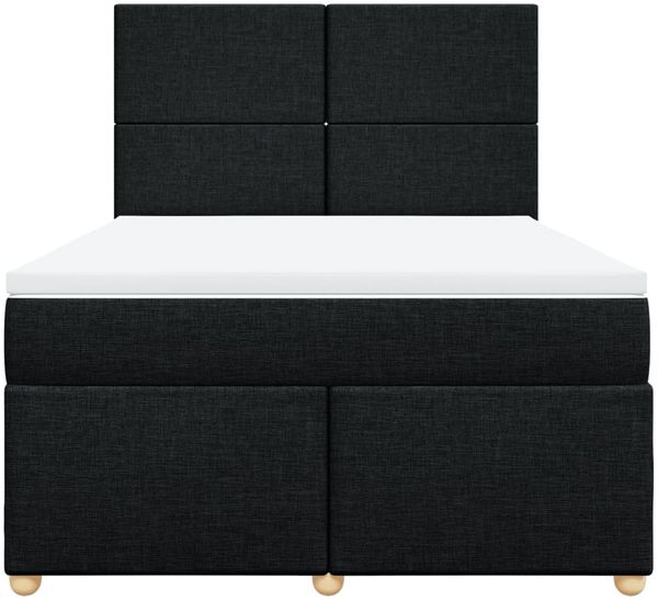 vidaXL Boxspringbett mit Matratze Schwarz 140x190 cm Stoff 3293570 Bild 6