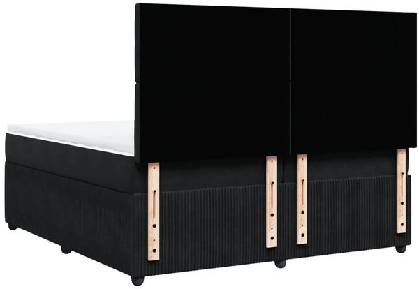 vidaXL Boxspringbett mit Matratze Schwarz 200x200 cm Samt 3292444 Bild 6