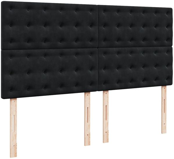 vidaXL Boxspringbett mit Matratze Schwarz 200x200 cm Samt 3292444 Bild 7