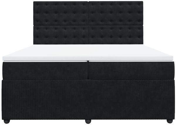 vidaXL Boxspringbett mit Matratze Schwarz 200x200 cm Samt 3292444 Bild 4