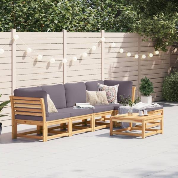 vidaXL 6-tlg. Garten-Lounge-Set mit Kissen Massivholz Akazie 3214310