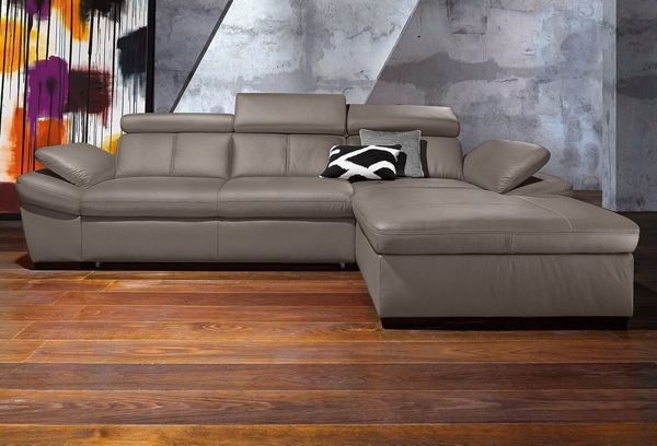 exxpo - sofa fashion Ecksofa Salerno, Funktionssofa, Breite 280cm, hoher Sitzkomfort, L-Form, inkl. Kopf- und Armteilverstellung, wahlweise mit Bettfunktion