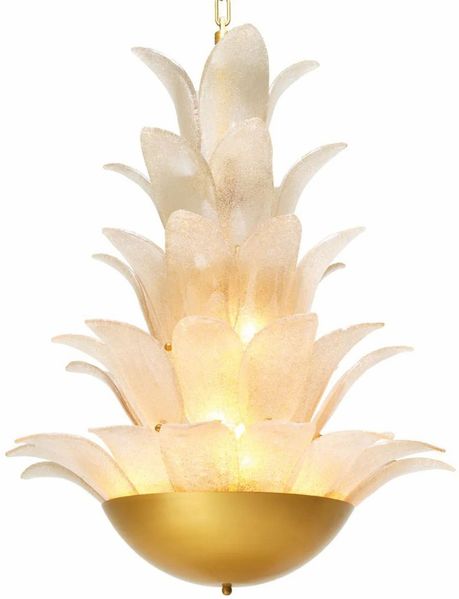 Casa Padrino Luxus Kronleuchter Antik Messing / Hellgrau H. 75,5 cm - Luxus Qualität