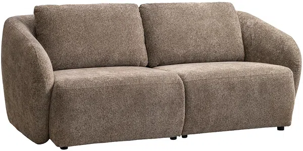 Vente-unique - LIRUNO Sofa Stoff Schokoladenbraun - B 104 cm x H 85 cm x L 200 cm Bild 2