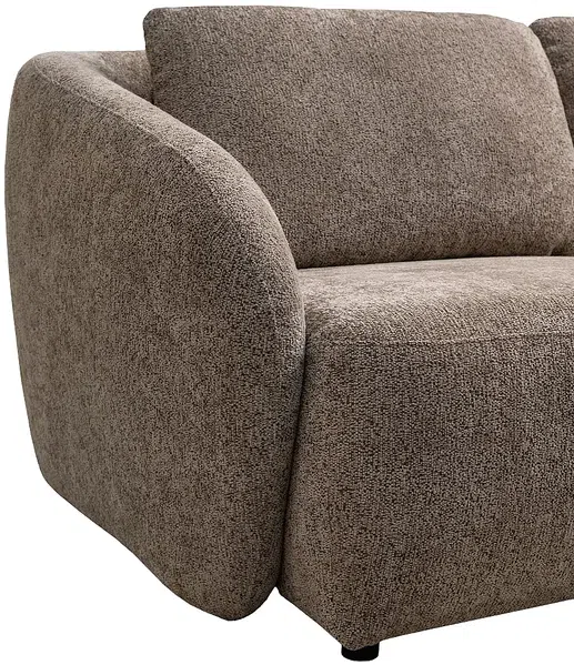 Vente-unique - LIRUNO Sofa Stoff Schokoladenbraun - B 104 cm x H 85 cm x L 200 cm Bild 3