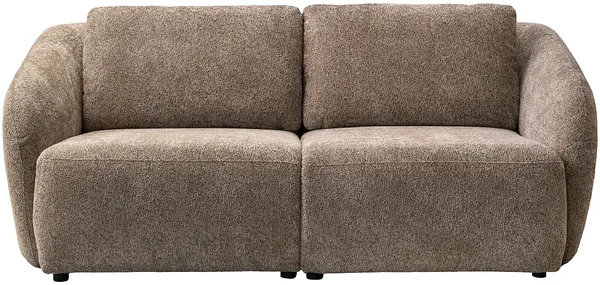 Vente-unique - LIRUNO Sofa Stoff Schokoladenbraun - B 104 cm x H 85 cm x L 200 cm