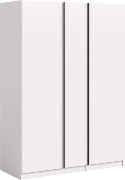 Kleiderschrank 3-türig (B/H/T: 130x183x53 cm) in weiß