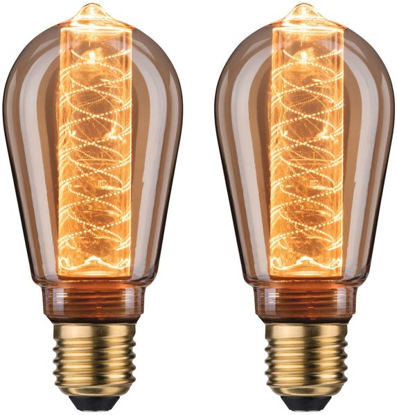 Inner Glow Edition Set LED Innenkolben E27 230V 2x230lm 2x4W 1800K Gold Spiralmuster