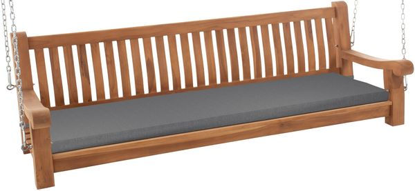 Schaukelbank MUVER - Holz Dunkelgrau 200x70x62 cm | Hängebank Gartenschaukel Zum Aufhängen Veranda-Schaukel