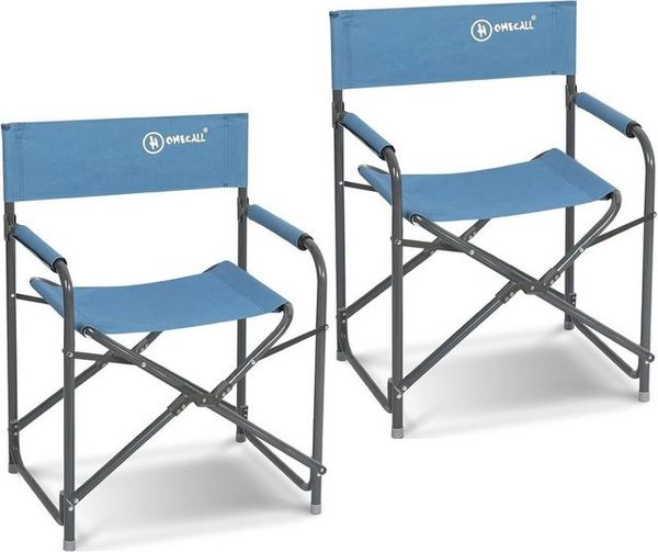 HOMECALL Regiestuhl Ultraleicht Klappstühle Faltbar Campingstuhl Gartenstuhl (Klappbare Rückenlehne, 2 St), bis 120kg, Rostfreier Aluminiumrahmen, Angenehme Polsterung