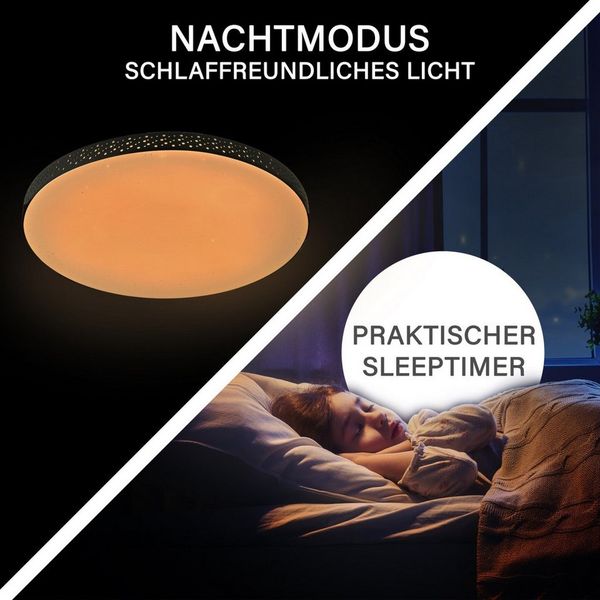 MegaLight Deckenleuchte MegaLight LED Deckenleuchte Asteroids schwarz Ø, Inkl. Leuchtmittel, Dimmbar ohne Bewegungsmelder