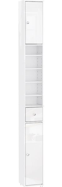 SoBuy BZR167-GW Badezimmer-Hochschrank, MDF, Lackiert, Weiß, 20 x 180 x 20 cm