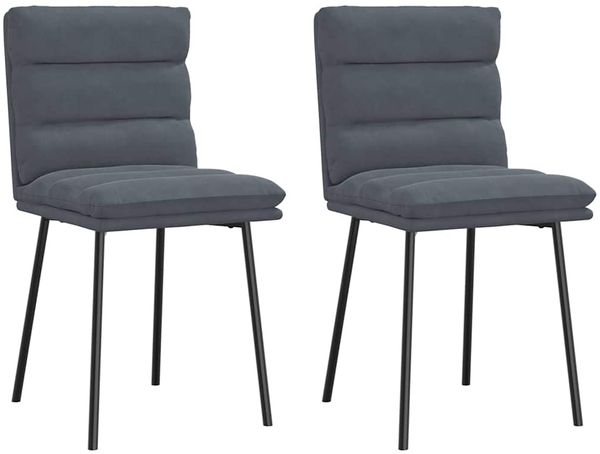 vidaXL Esszimmerstühle 2 Stk. Dunkelgrau Samt 4101283