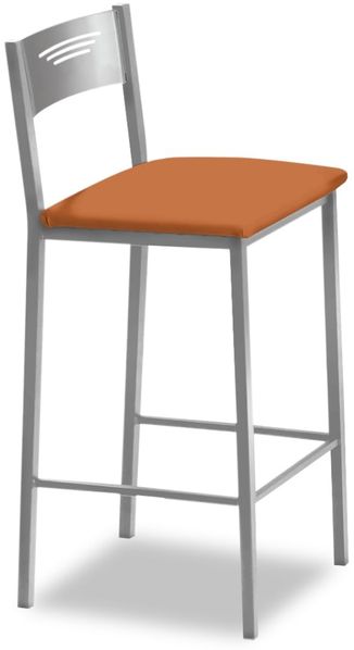 ASTIMESA - Hohe Küchenhocker mit Rückenlehne - Gestell aus Aluminium und Sitzfläche aus Kunstleder - Farbe des Sitzes: Orange. Lieferumfang: 1 Stück, Maße: 90 cm (Gesamthöhe)