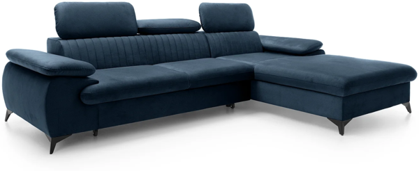 Vente-unique - Ecksofa mit Schlaffunktion - Ecke rechts - Samt - Hellblau - SAMARA von PASCAL MORABITO Bild 2