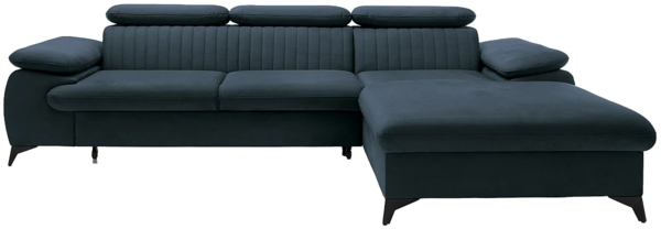 Vente-unique - Ecksofa mit Schlaffunktion - Ecke rechts - Samt - Hellblau - SAMARA von PASCAL MORABITO Bild 3