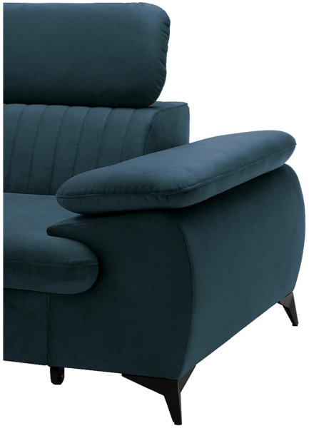 Vente-unique - Ecksofa mit Schlaffunktion - Ecke rechts - Samt - Hellblau - SAMARA von PASCAL MORABITO Bild 6
