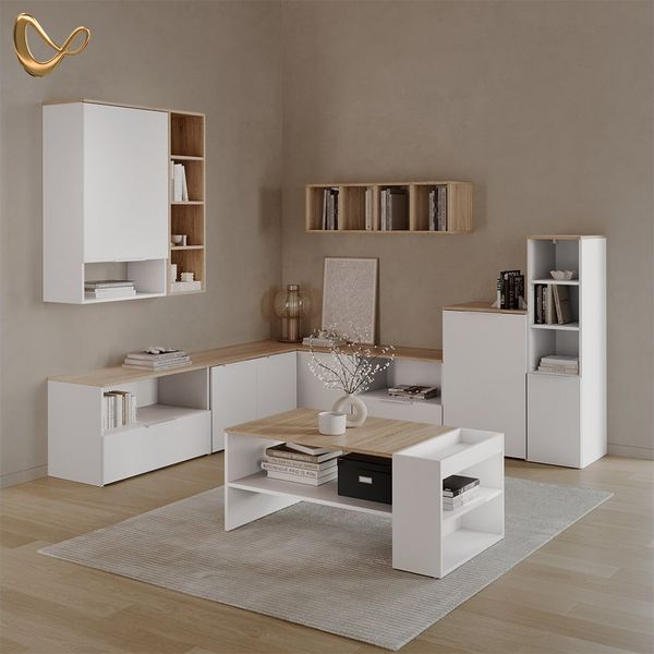 Livinity® Lowboard Piave, Weiß/Sonoma, 60x50 cm mit Schublade (1 St)