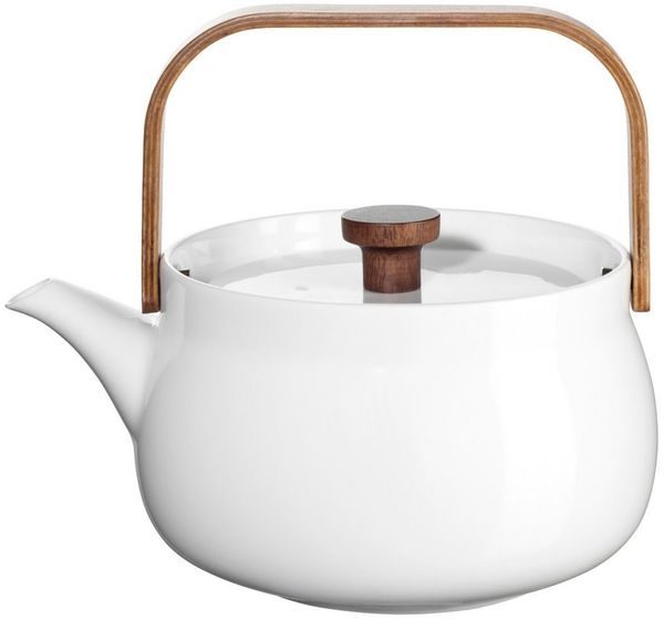 ASA SELECTION Teekanne Selection japandi Teekanne mit Holzgriff weiß 0,6l, 0.6 l, Geschirr