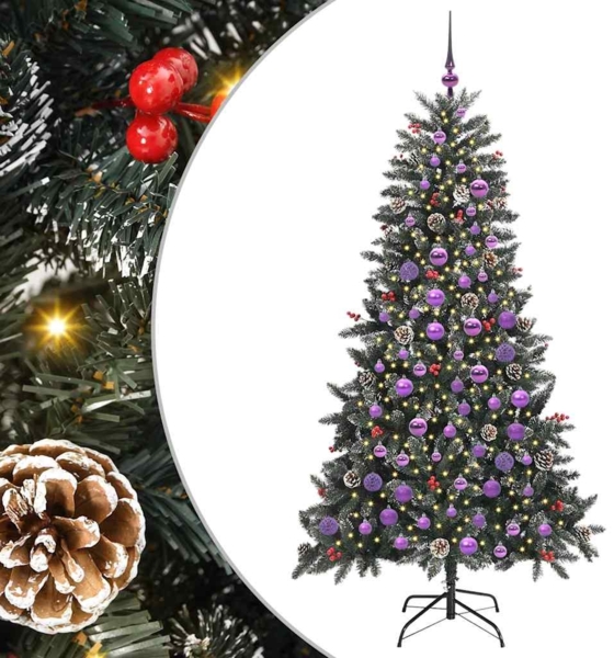 vidaXL Künstlicher Weihnachtsbaum Grün 180 cm PVC, Plastik und Stahl 3395886