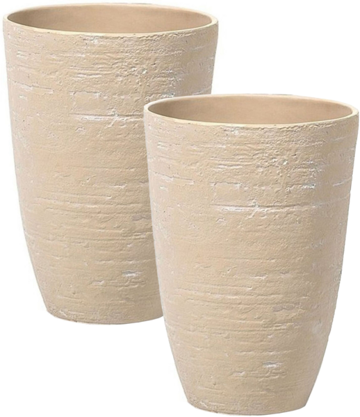 Blumentopf 2er Set sandbeige rund 35 x 35 x 50 cm CAMIA