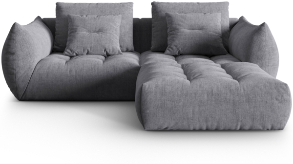 Micadoni Ecksofa Bloom 3-Sitzer Strukturierter Stoff Grau