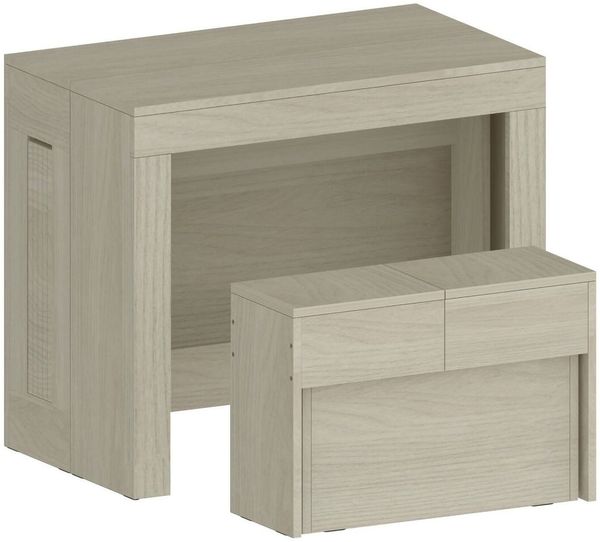 Dmora Tisch- und Stuhlset Badesi, Mehrzweckkomposition, Set mit Konsole und 1 ausziehbarer Bank, 100 % Made in Italy, 66 x 25 x 45 cm, Olmo