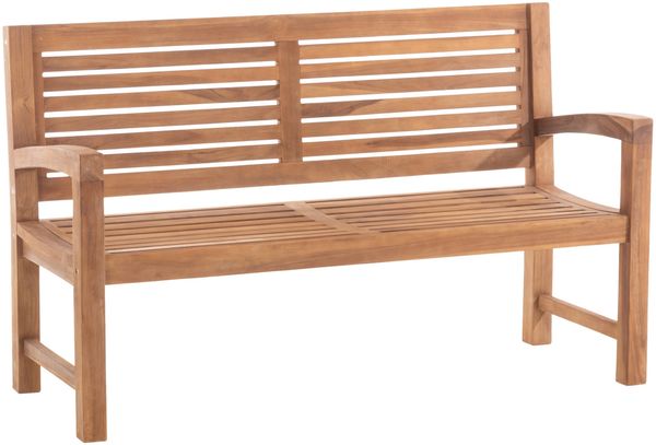 Gartenbank Teakbank DAGAD - Holz Teak 150x59x92 cm | Holzbank 150 Cm Gartenbank Sitzbank Mit Lehne Wetterfest Bank Garten Terrasse