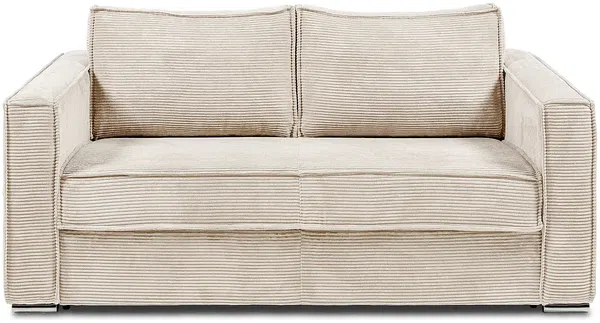 Vente-unique - LORETO Sofa SamtStoff Beige - B 223 cm95 cm x H 90 cm x L 215 cm Bild 4