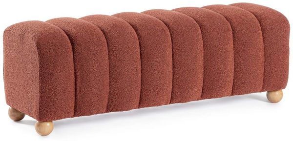 Bank Oroza aus Boucle, modernes Design, gepolstert, Ginger Rot, 120 cm, für 2–3 Personen