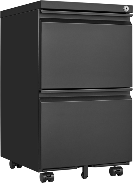 Metall-Aktenvernichter mit 2 Schubladen, Schwarz Mobiler Untertisch-Aktenwagen für A4/Letter/Legal Bild 5