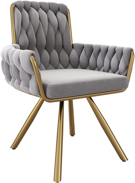Esszimmerstuhl 2er-Set 50x63x87 cm, Samt Grau, drehbar mit Armlehnen Bild 7