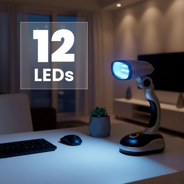 EAXUS LED Schreibtischlampe Helle Tischleuchte ohne Kabel, Batteriebetrieben, LED fest integriert, Tageslichtweiß, Schwenkbarar Lampenkopf, perfekt für konzentriertes Arbeiten