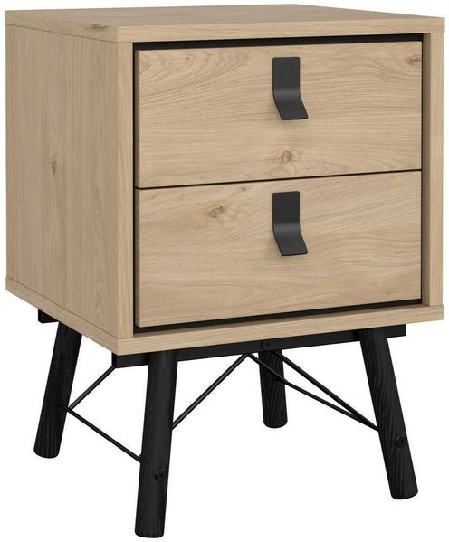Dmora Nachttisch Jean, Niedrige Kommode, Tisch, Multifunktionaler Nachttisch, 43x40 h60 cm, Eiche
