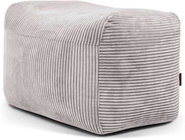 Sitzsack ‘Pouf Plus 70‘, Bezugstoff - Waves, 100% Polyester, White Grey, 45x60x70 cm cm.