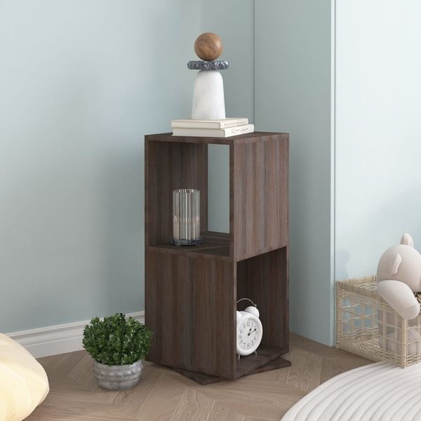vidaXL Drehregal Grau und Sonoma-Eiche 34,5 x 34,5 x 75,5 cm Holzwerkstoff