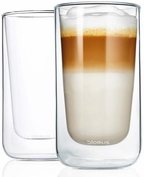 Blomus Nero Latte Machiattogläser-Set, 2-tlg, Thermo-Latte Machiattogläser, Latte Machiattobecher, Glas, Becher, 320 ml, 63655