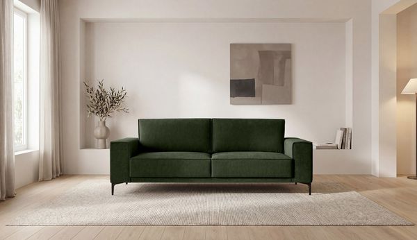 OTTO home 3-Sitzer OLAND, B: 224 cm - Skandi-Design, Struktur, Flachgewebe, Luxus-Microfaser, Boucle