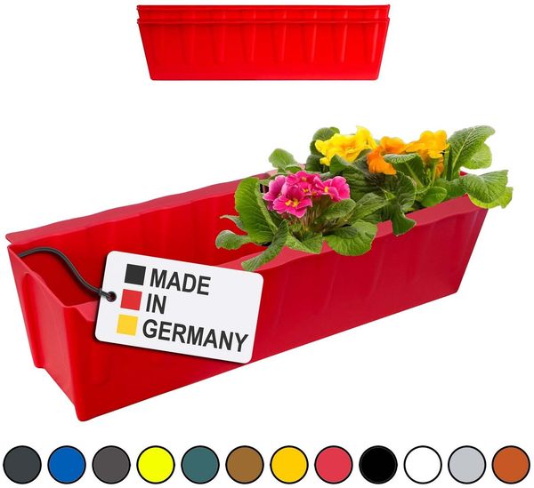 Hossi's Wholesale 2 Euro-Paletten Blumenkästen-Einsätze | 37,3cm Rot | Pflanzkasten für Europalette Palette | Balkonkasten | Blumentopf | aus stabilen Kunststoff | Made in Germany