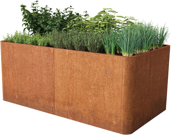 PRIMEYARD Cortenstahl Hochbeet Mario 146x80x80 cm inkl. Lochboden, Rost-Optik