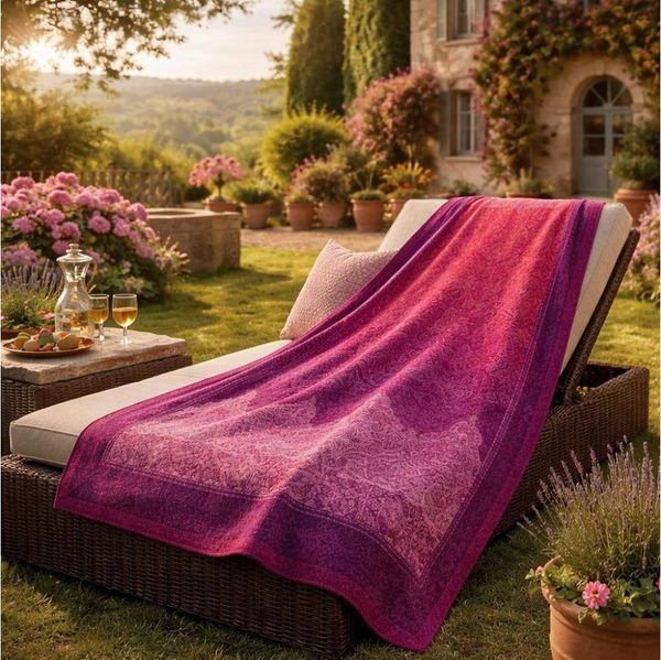 Bassetti Granfoulard Plaid Decke Wohndecke Dolceacqua P1 pink 135x190