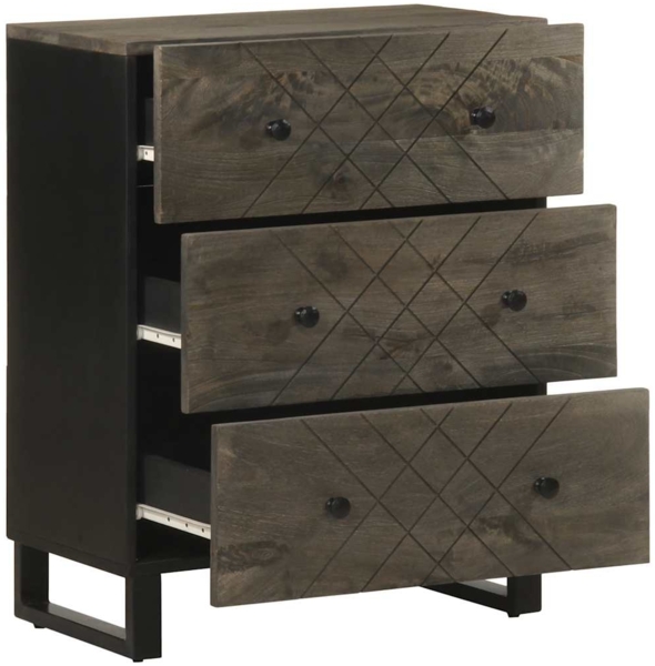 vidaXL Sideboard Schwarz 60x33x75 cm Massivholz Mango 4017687