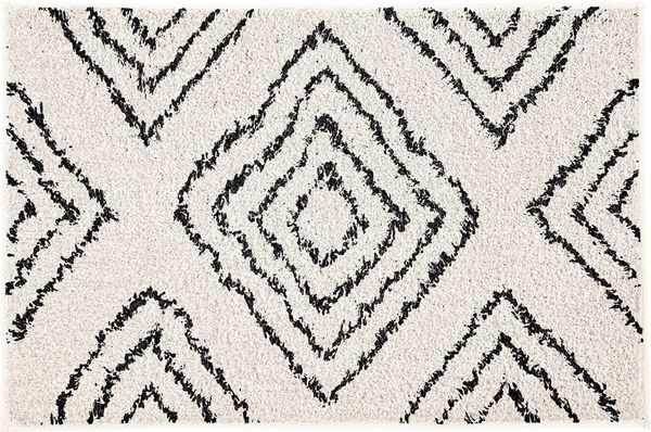 Kleine Wolke Badematte Boho, Höhe 36 mm, rutschhemmend beschichtet, fußbodenheizungsgeeignet, Baumwolle, rechteckig, Badteppich, modernes Rauten Muster, reine Baumwolle, waschbar