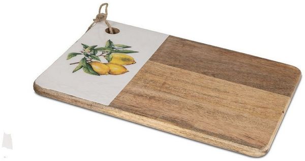 formano Schneidebrett Servierplatte aus Mangoholz, emailliert