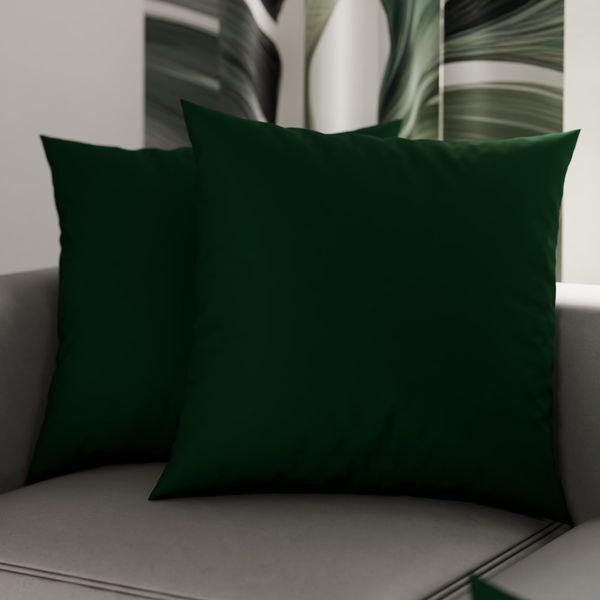 PETTI Artigiani Italiani – 2er-Set Kissenbezüge 50x50 cm aus Mikrofaser, Zierkissenbezüge für Schlafzimmer & Sofa, Uni Grün, 100 % Made in Italy