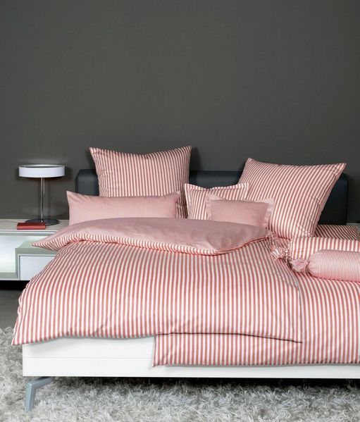 Janine Mako Satin Kissenhülle 1 teilig 80x80 cm Modernclassic 3912-44 koralle