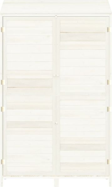 vidaXL Geräteschuppen Weiß 102x52x174,5 cm Massivholz Tanne 152191 Bild 4