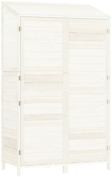 vidaXL Geräteschuppen Weiß 102x52x174,5 cm Massivholz Tanne 152191 Bild 2