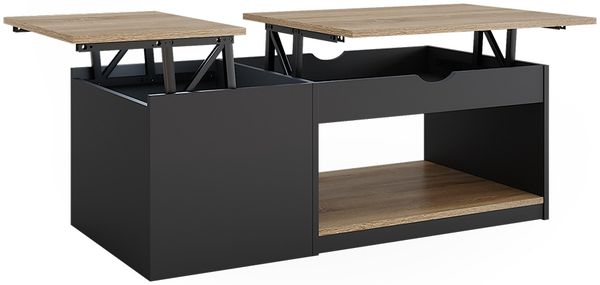 Couchtisch Avela Schwarz 55 x 110 cm Vicco